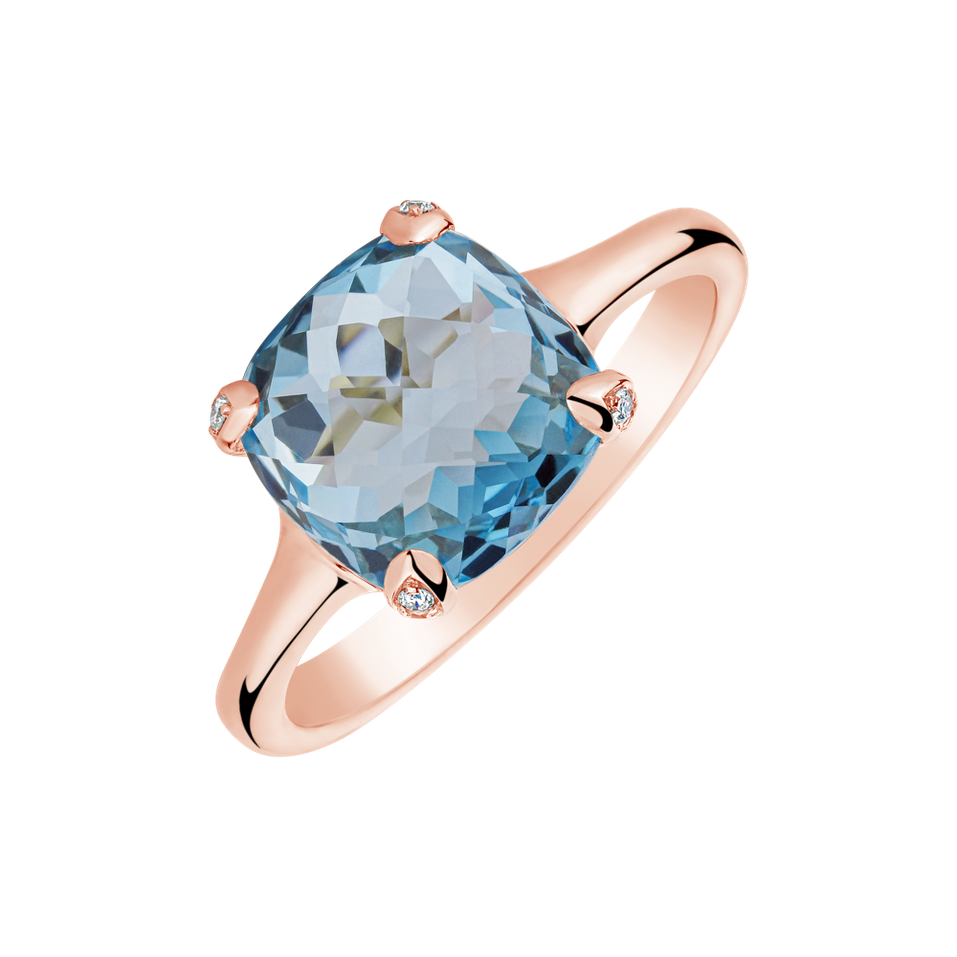 Diamond ring with Topaz Aubrey