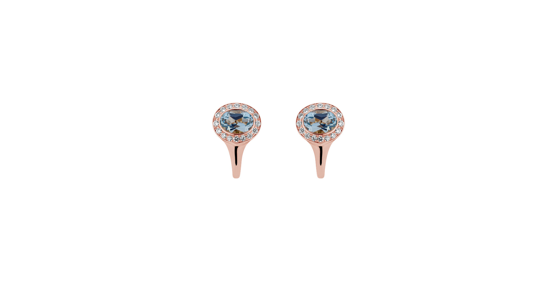 Diamond earrings with Aquamarine Echoes