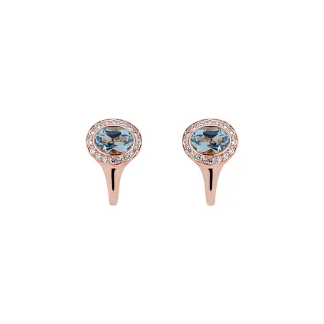 Diamond earrings with Aquamarine Echoes