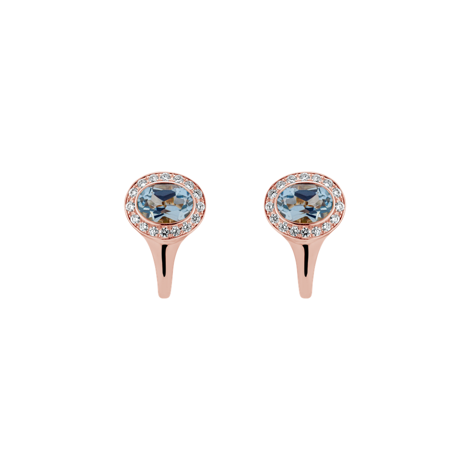 Diamond earrings with Aquamarine Echoes