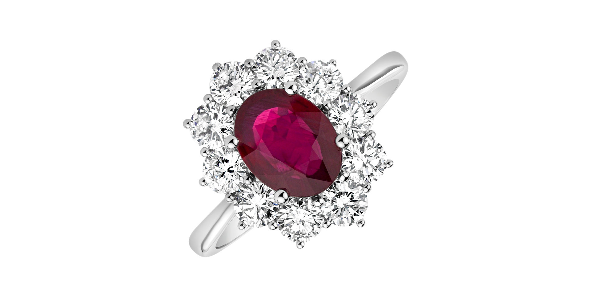 Diamond ring with Ruby Princess