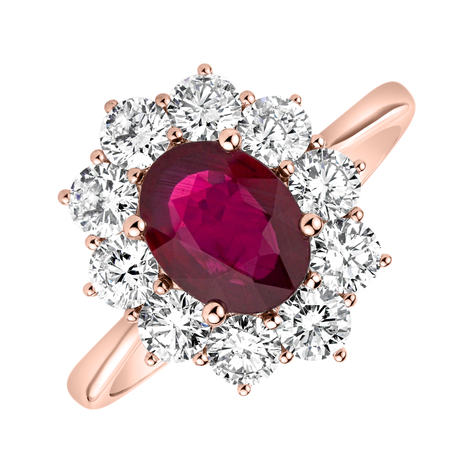 Diamond ring with Ruby Princess