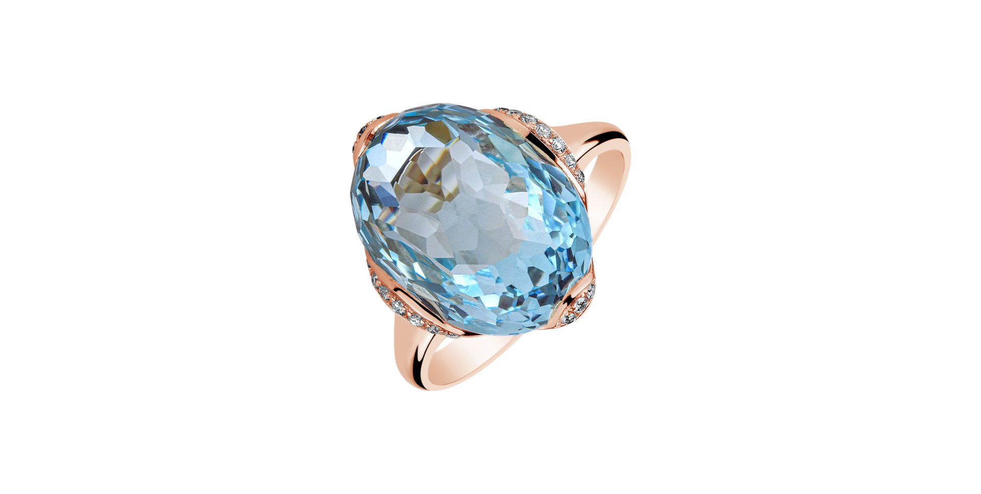 Diamond ring with Topaz Dévouement
