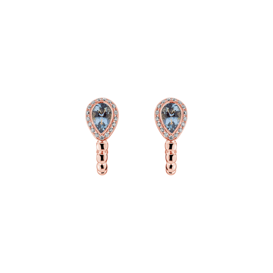 Diamond earrings with Aquamarine Offering