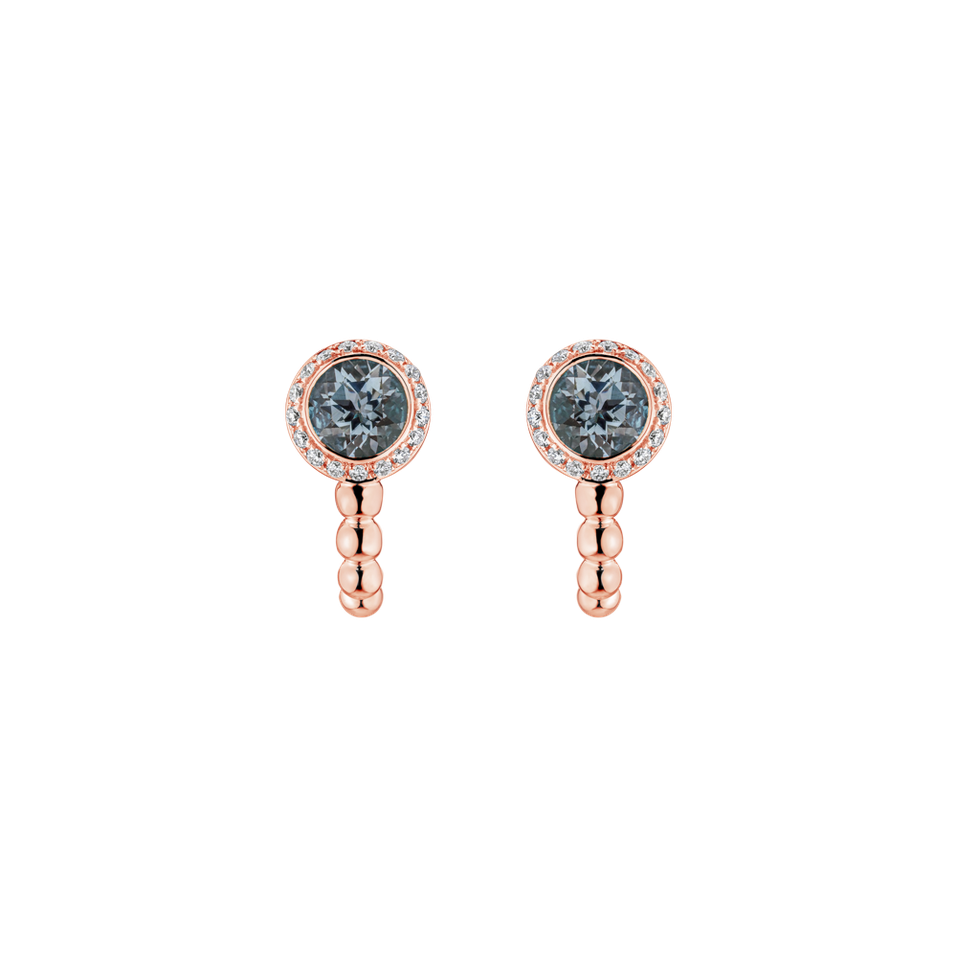 Diamond earrings with Aquamarine De L'oubli