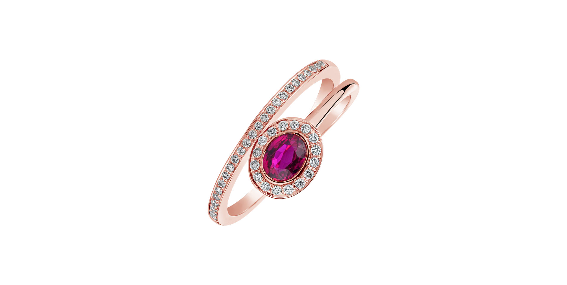 Diamond ring with Ruby Nicolette