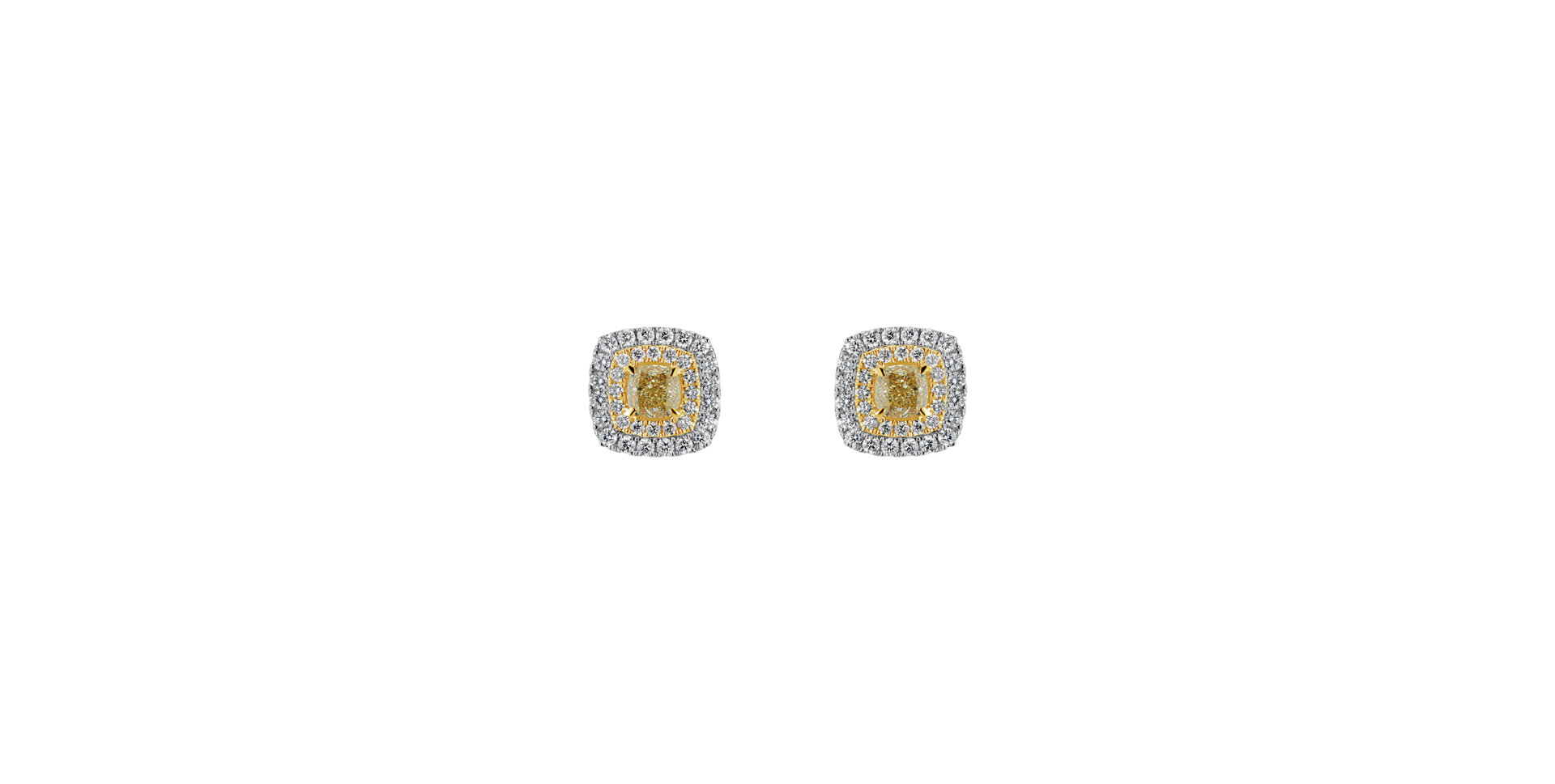 Earrings with yellow and white diamonds Sunny Day