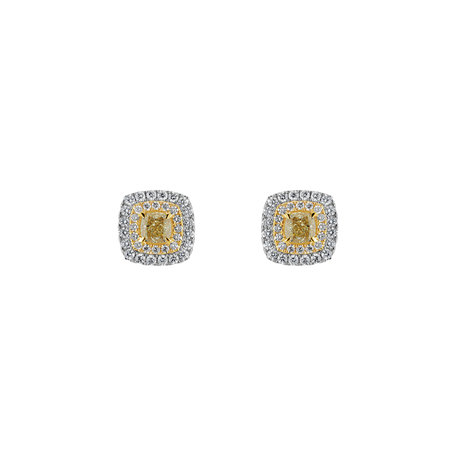 Earrings with yellow and white diamonds Sunny Day