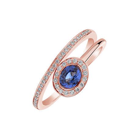 Diamond ring with Sapphire Nicolette