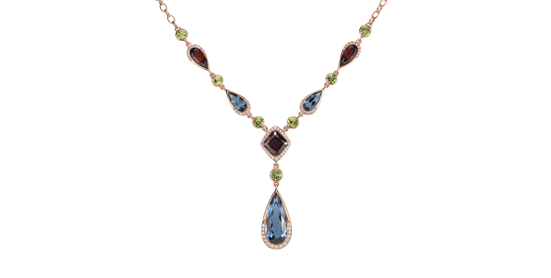 Diamond necklace with gemstones Serenity