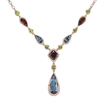 Diamond necklace with gemstones Serenity