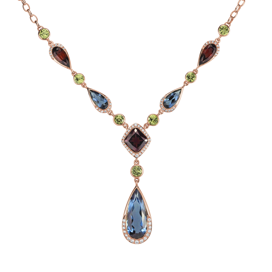 Diamond necklace with gemstones Serenity