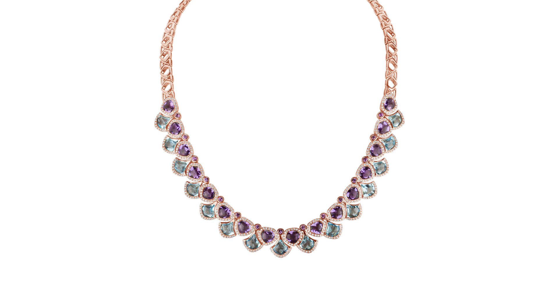 Diamond necklace with gemstones Shadowplay