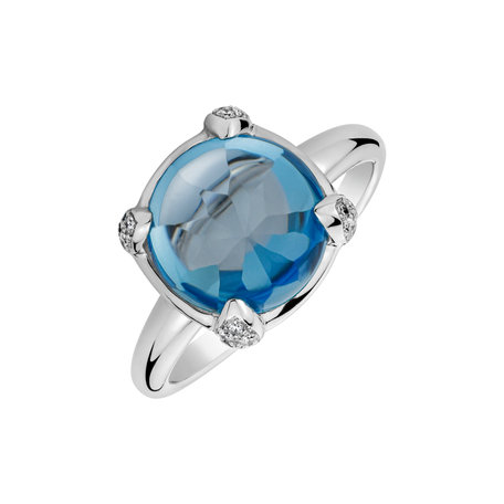 Diamond ring with Topaz Lunaria