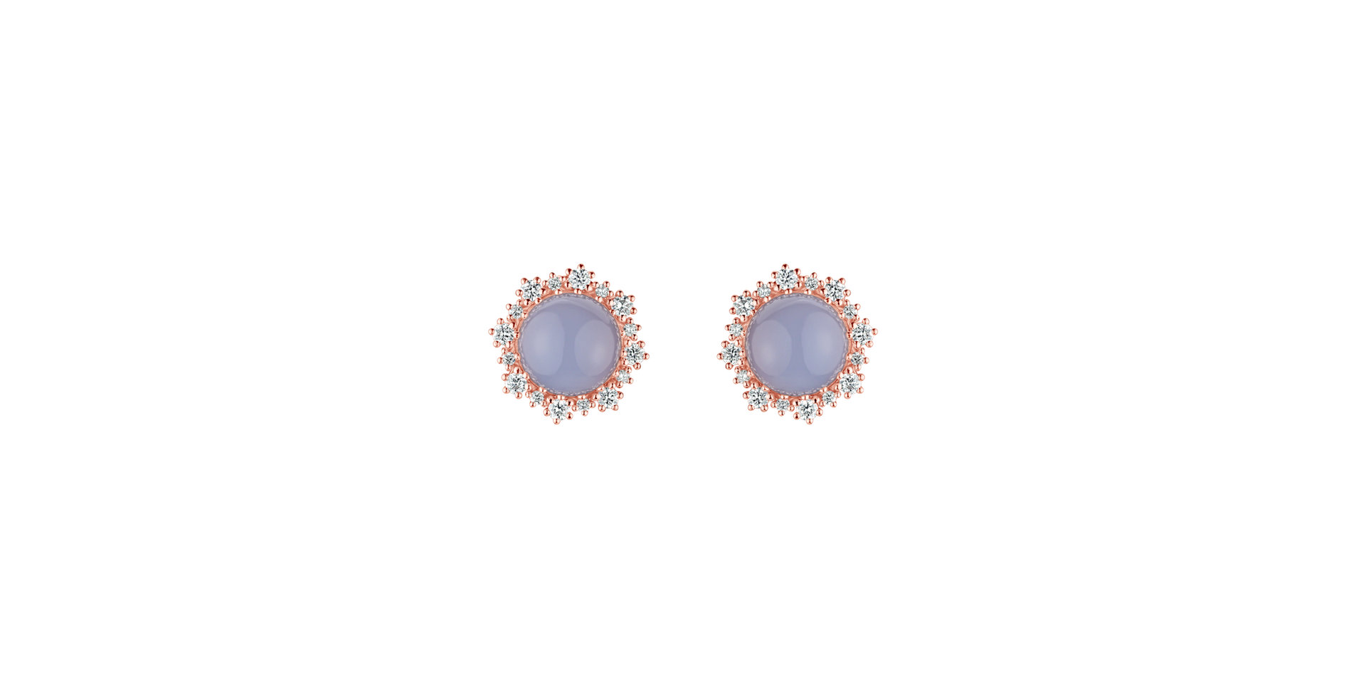 Diamond earrings with Chalcedony Lady Francesca