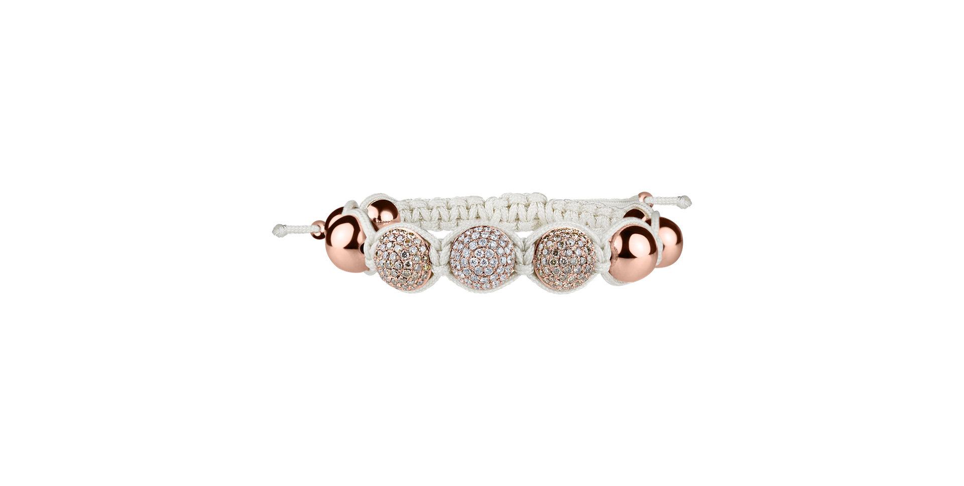 Bracelet with brown and white diamonds Shamballa