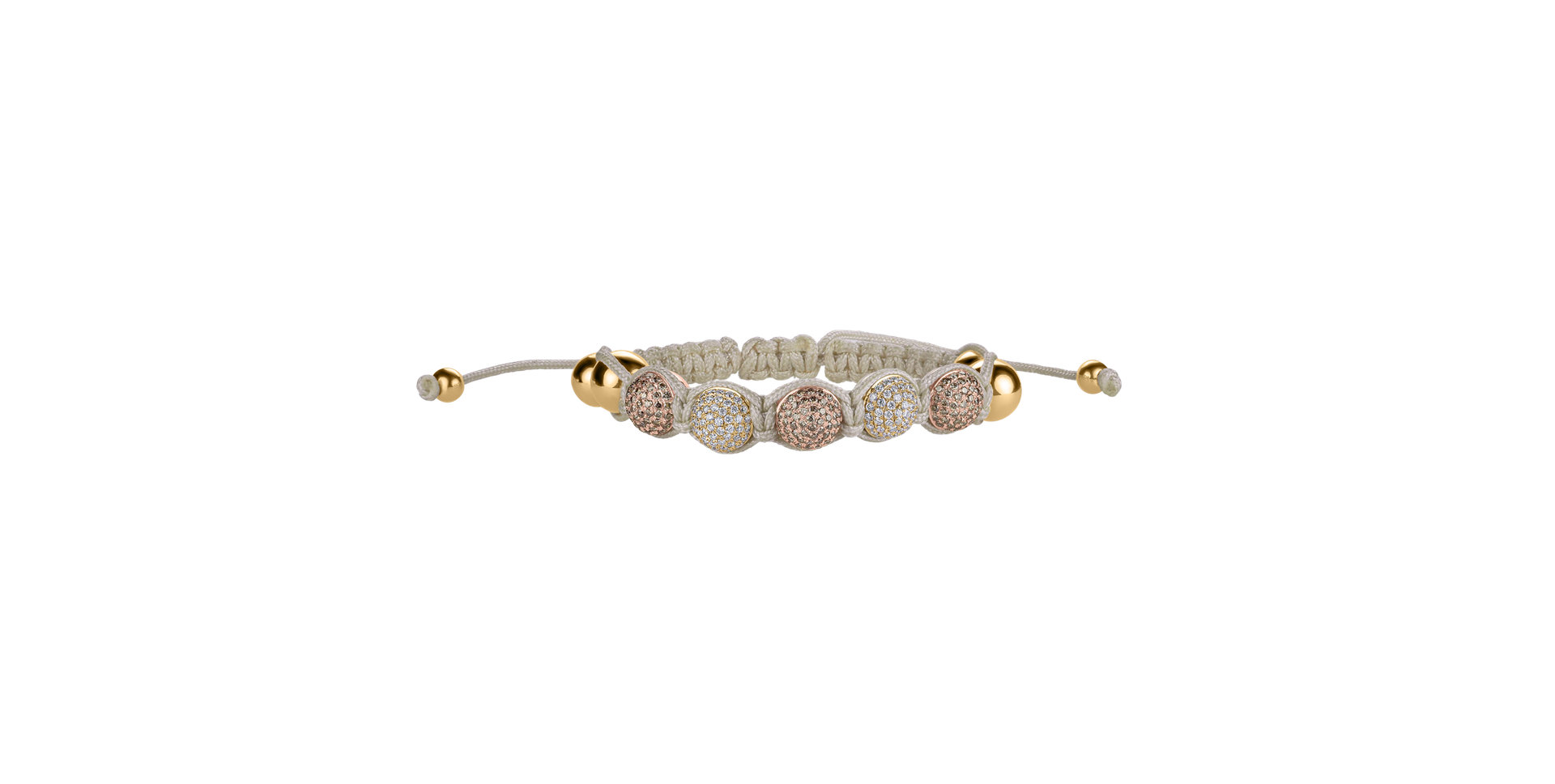 Bracelet with brown and white diamonds Shamballa
