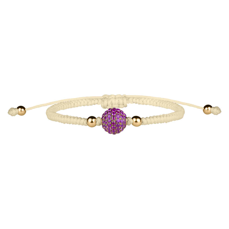 Diamond bracelet with Ruby Shamballa