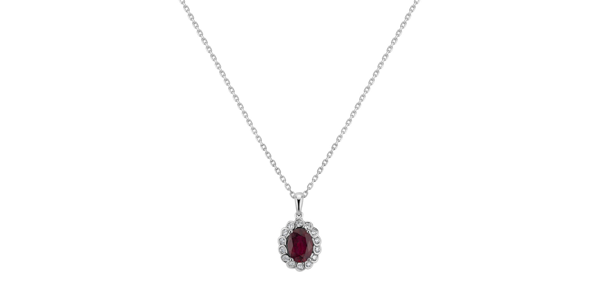 Diamond pendant with Ruby Glamour Princess