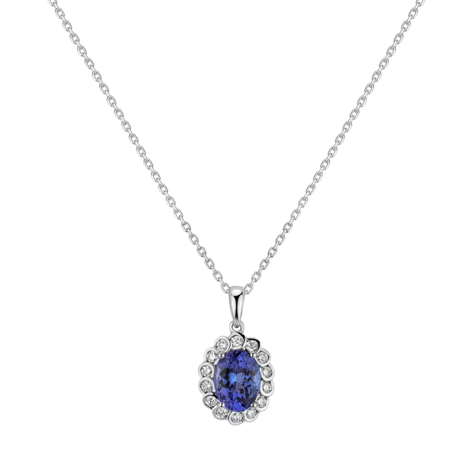 Diamond pendant with Tanzanite Glamour Princess