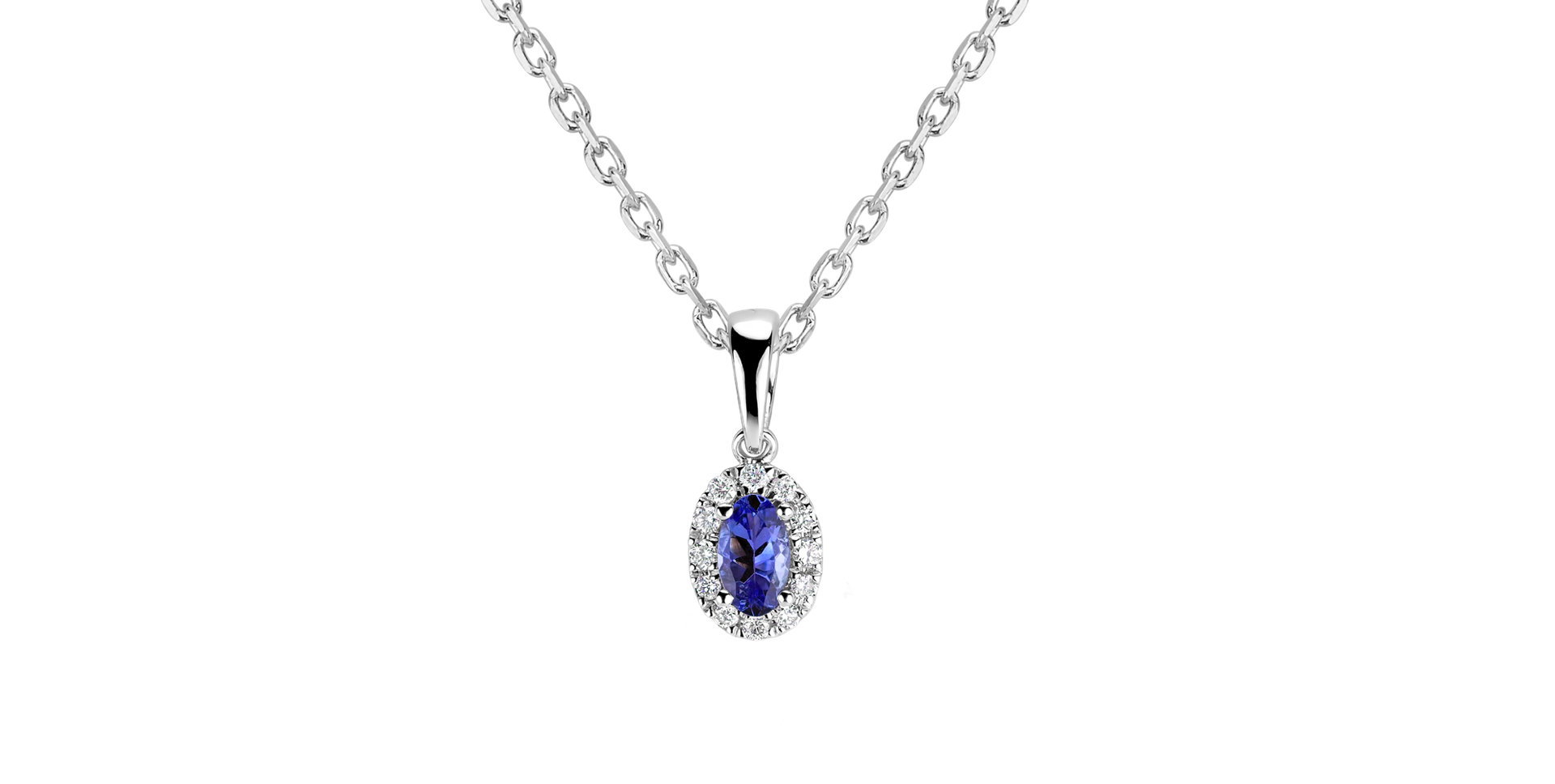 Diamond pendant with Tanzanite Princess
