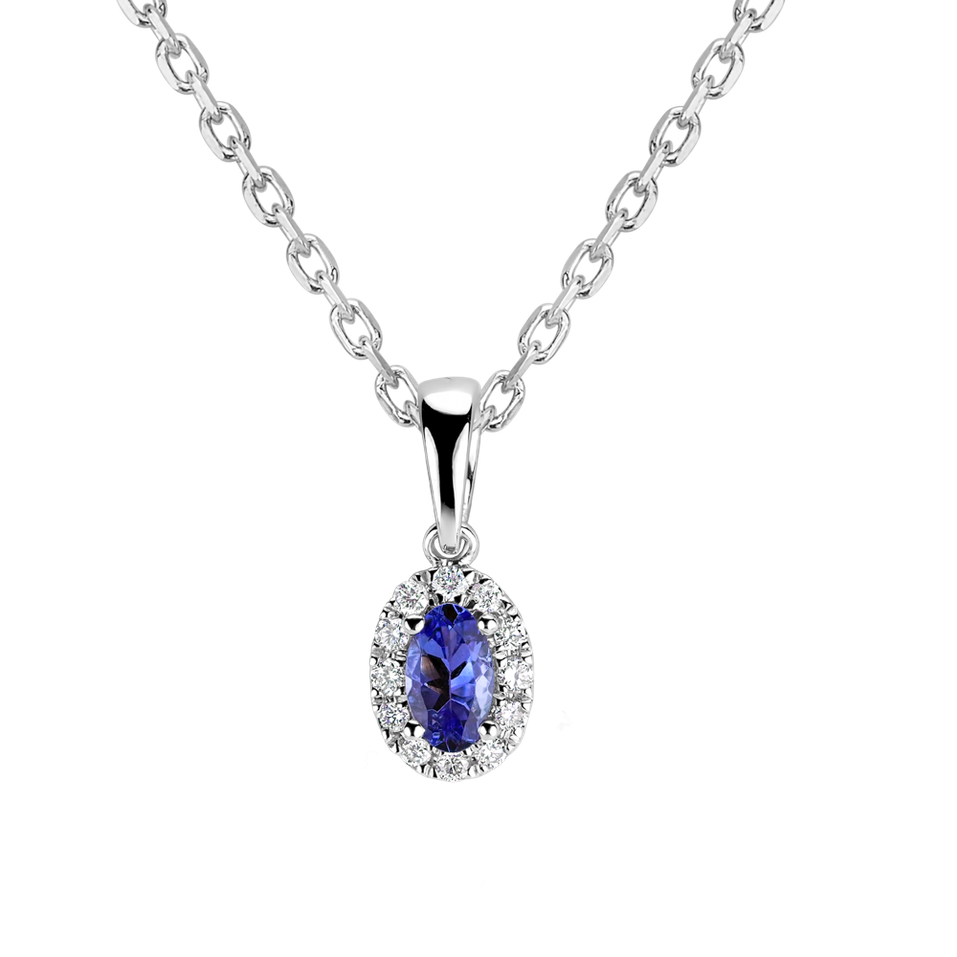 Diamond pendant with Tanzanite Princess