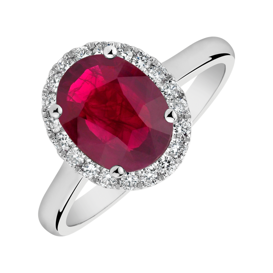 Diamond ring with Ruby Princess