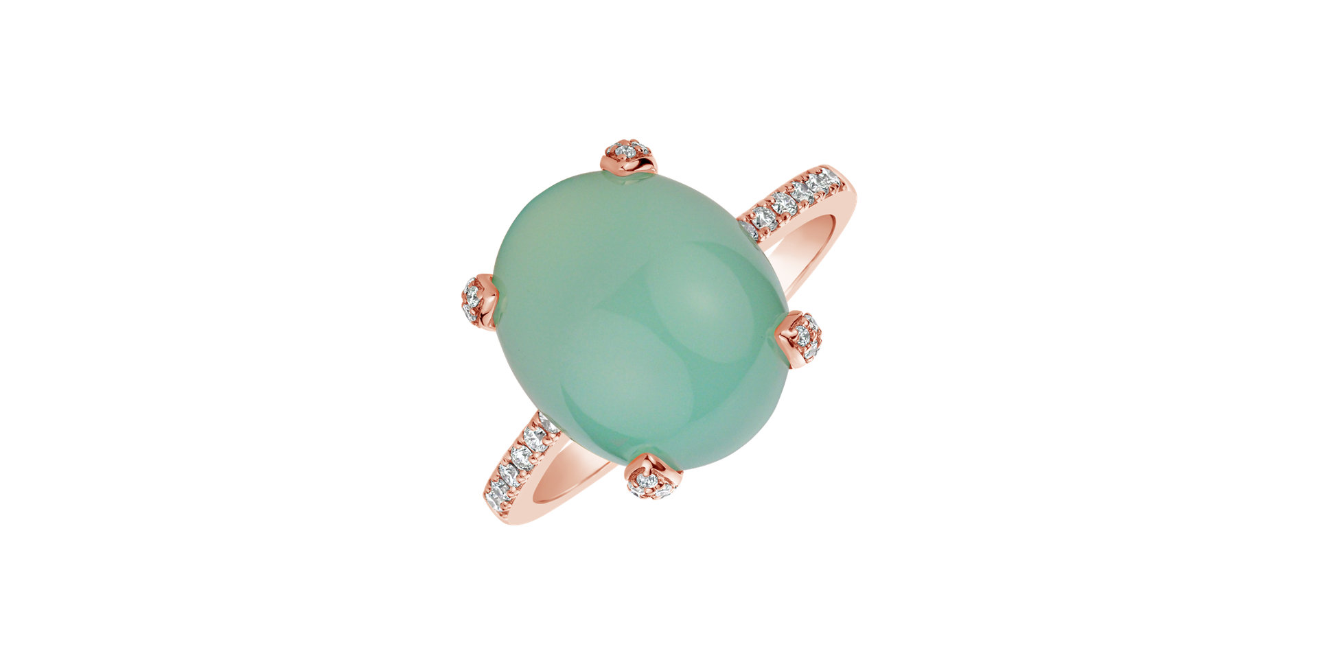 Diamond ring with Chalcedony Niche
