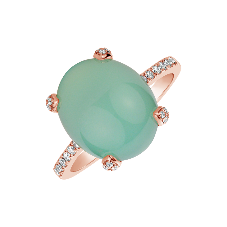 Diamond ring with Chalcedony Niche
