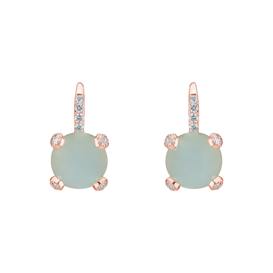 Diamond earrings with Chalcedony Royal Drops