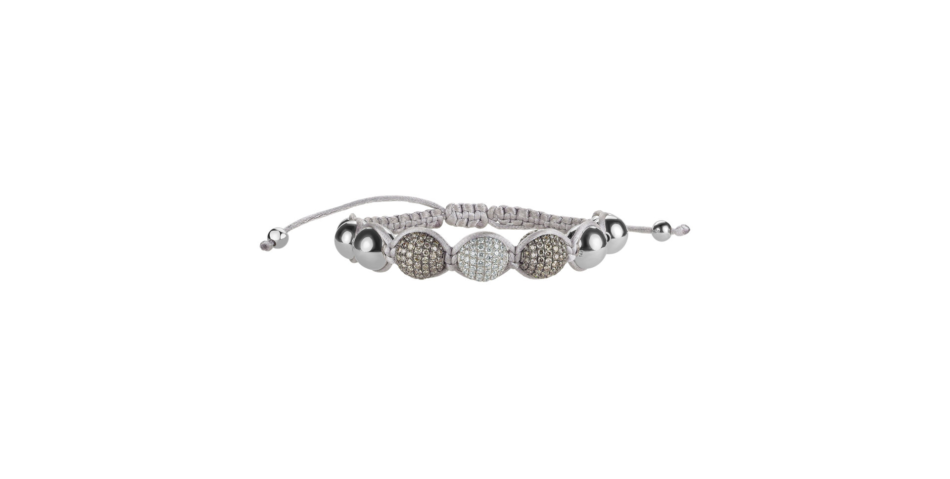 Bracelet with brown and white diamonds Shamballa