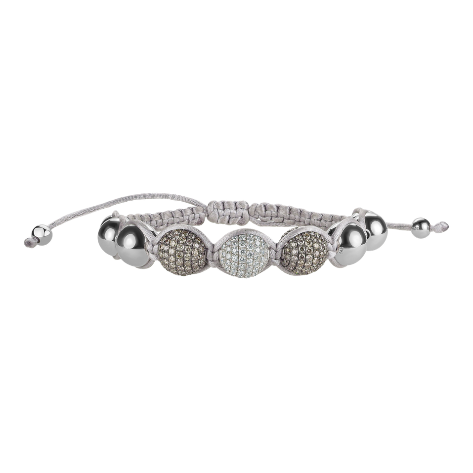 Bracelet with brown and white diamonds Shamballa