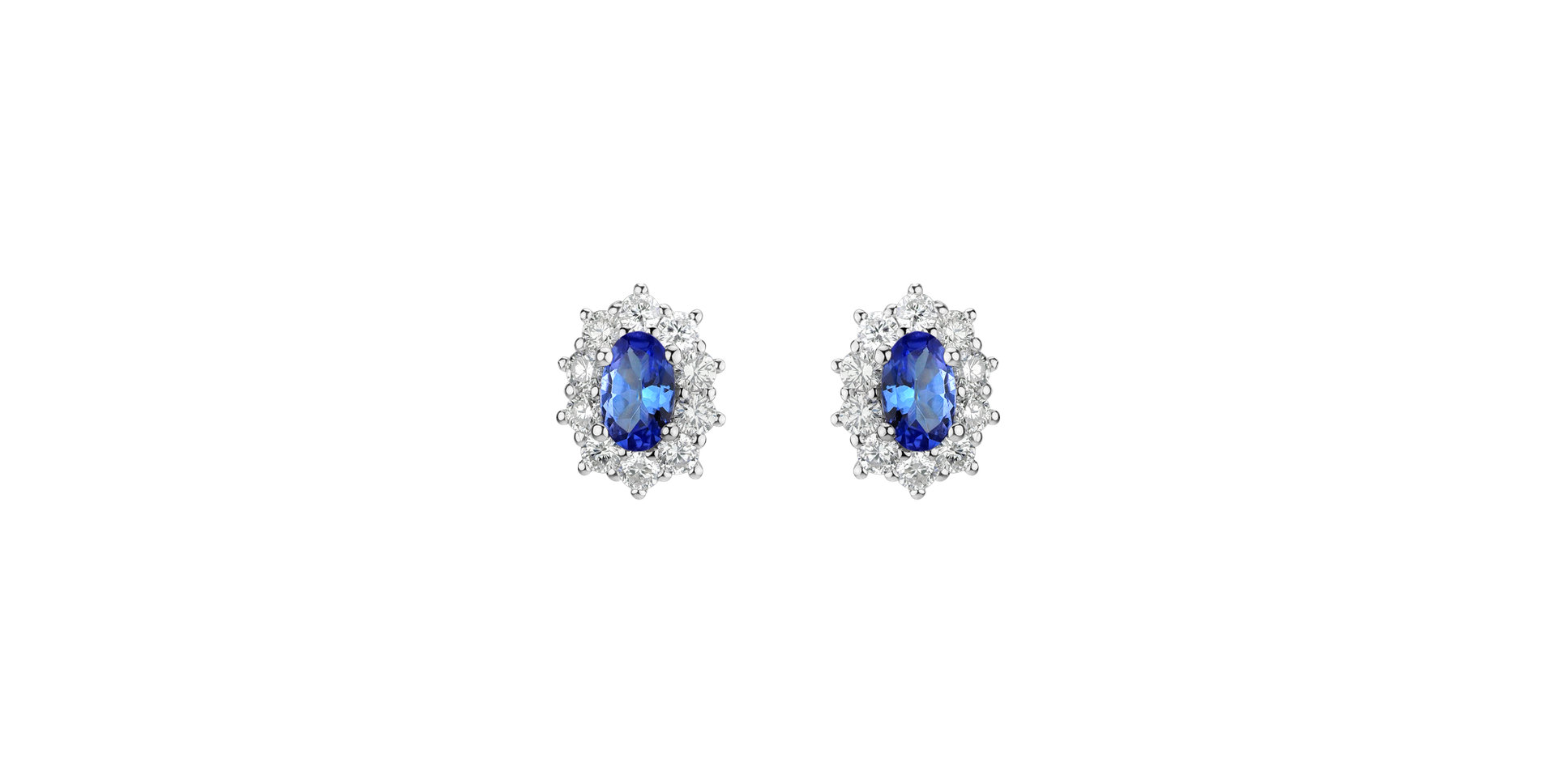Diamond earrings with Tanzanite Princess