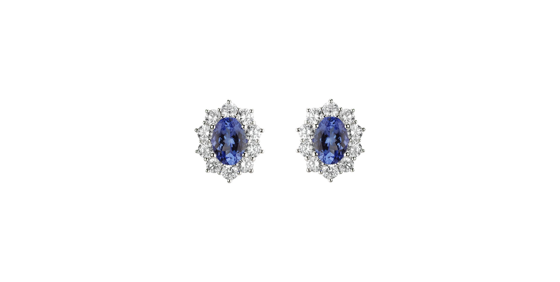 Diamond earrings with Tanzanite Princess
