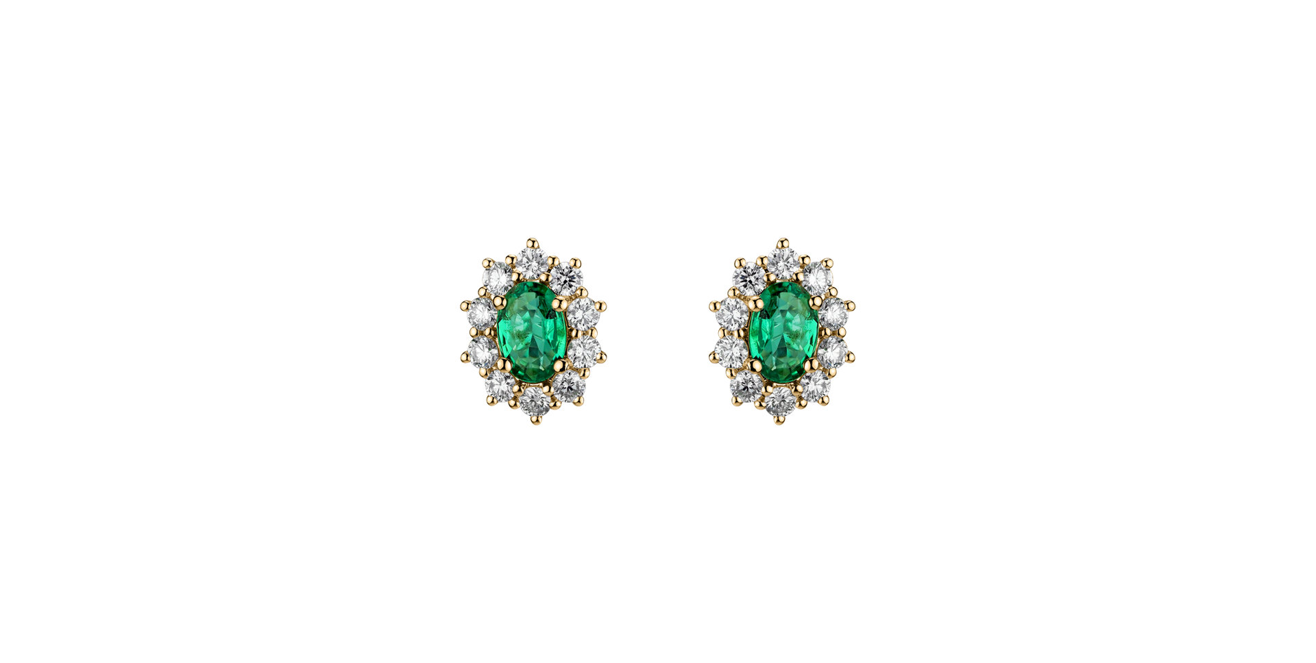 Diamond earrings with Emerald Princess