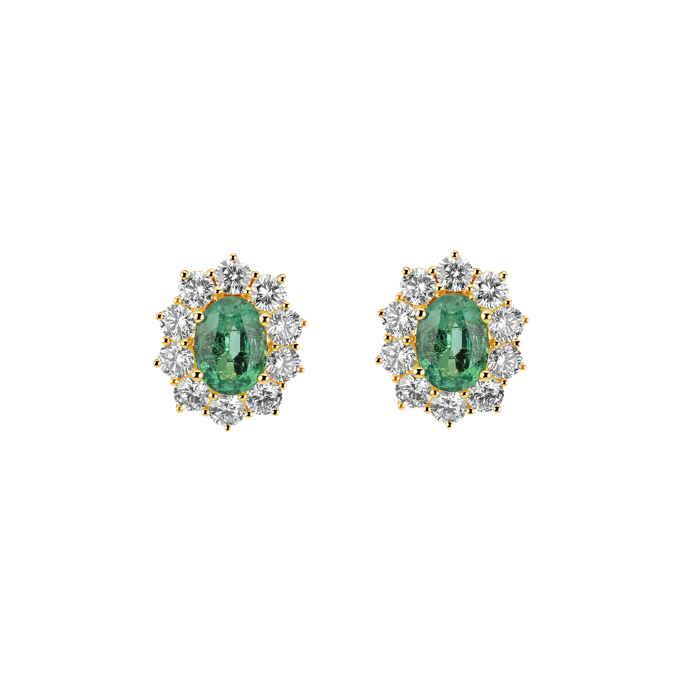 Diamond earrings with Emerald Princess