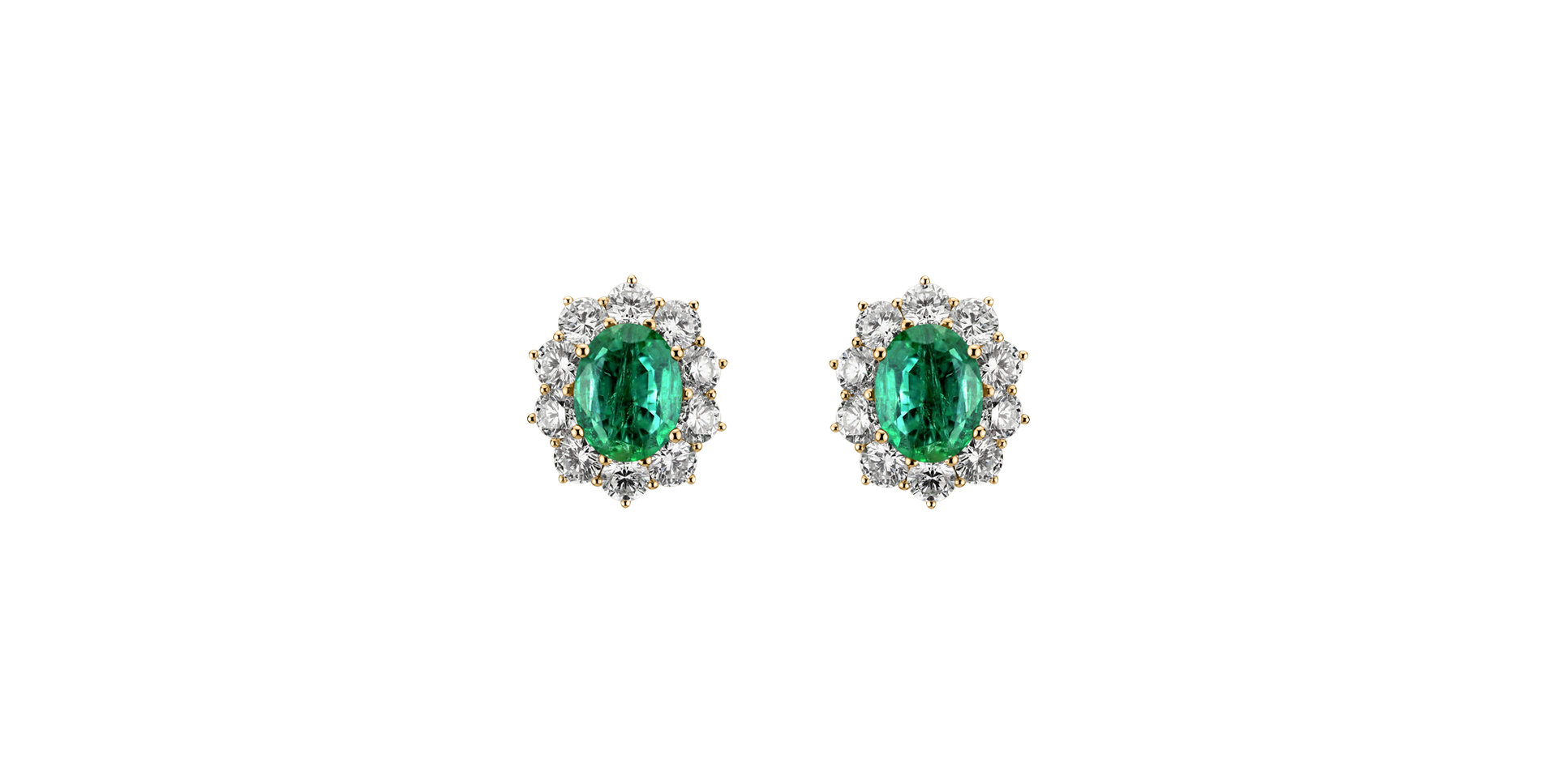Diamond earrings with Emerald Princess