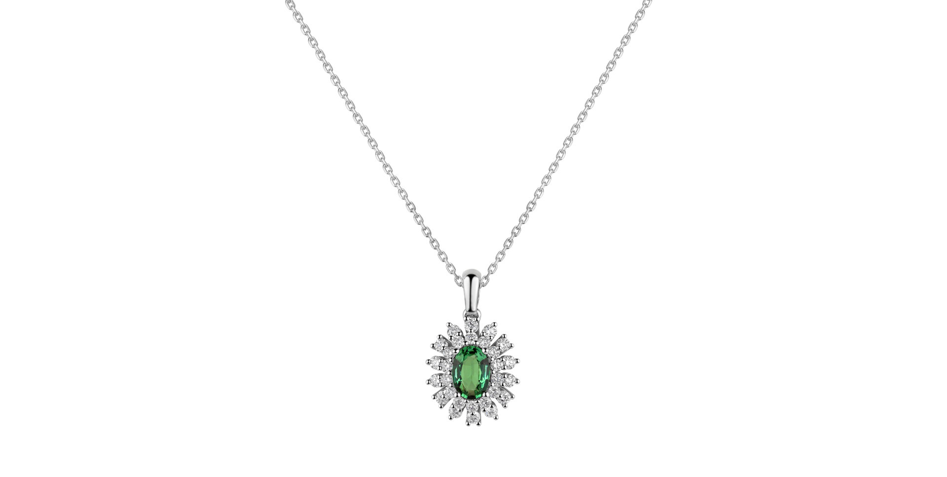 Diamond pendant with Emerald Royal Impression