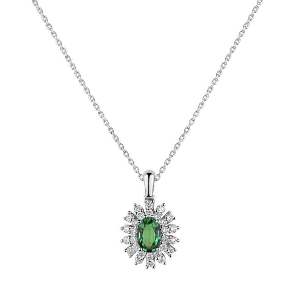 Diamond pendant with Emerald Royal Impression