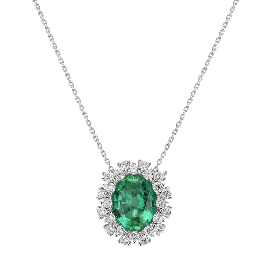 Diamond necklace with Emerald Sinful Goddess