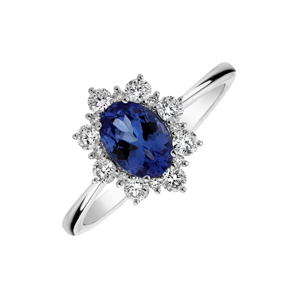 Diamond ring with Tanzanite Trixie Princess