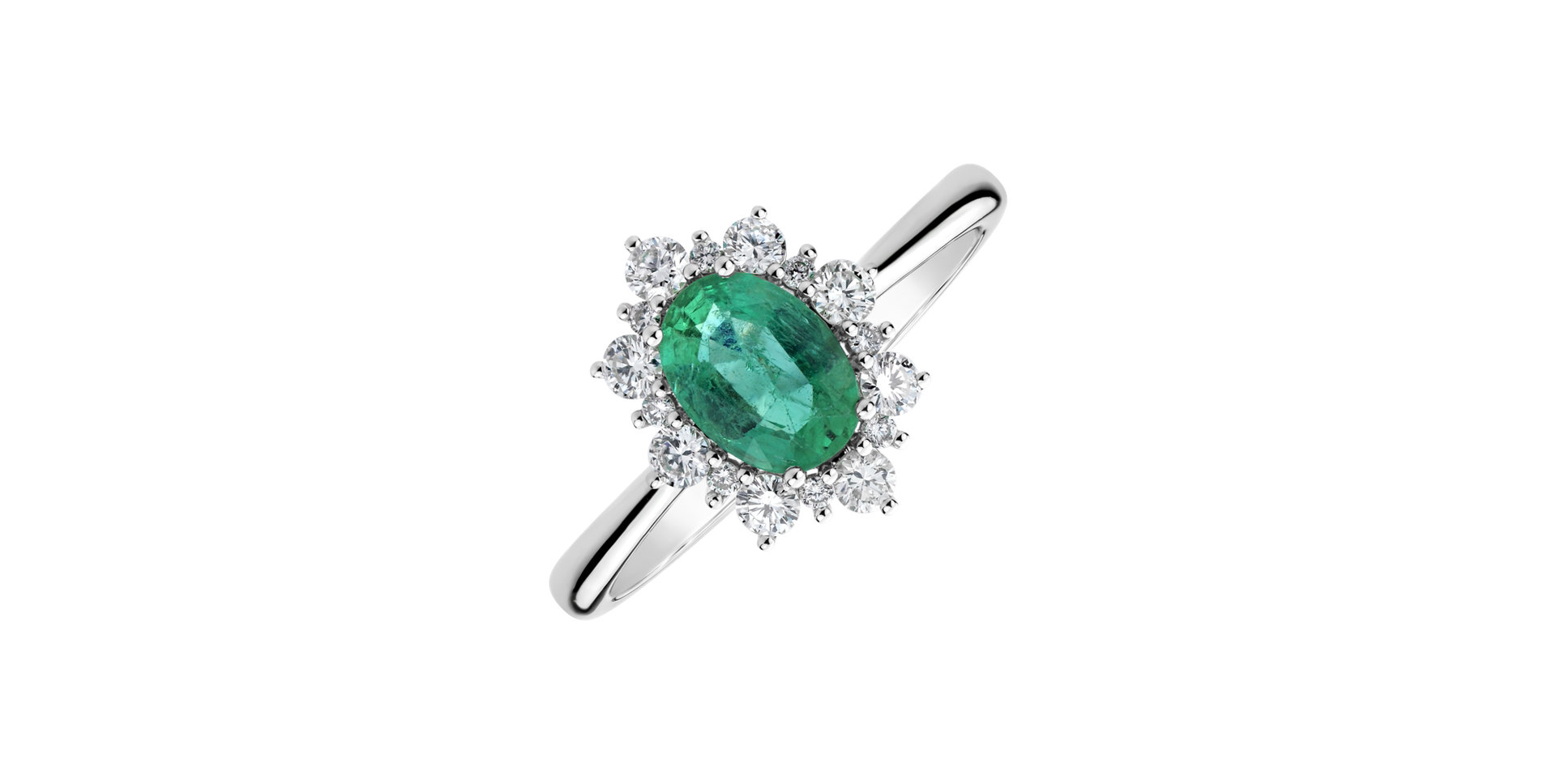 Diamond ring with Emerald Trixie Princess
