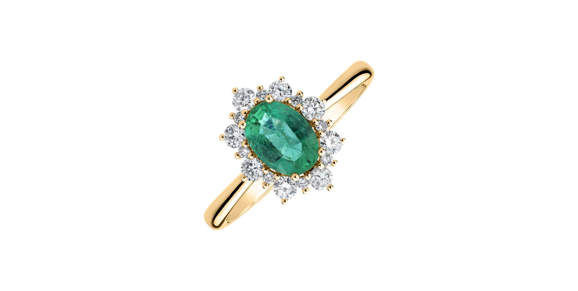 Diamond ring with Emerald Trixie Princess