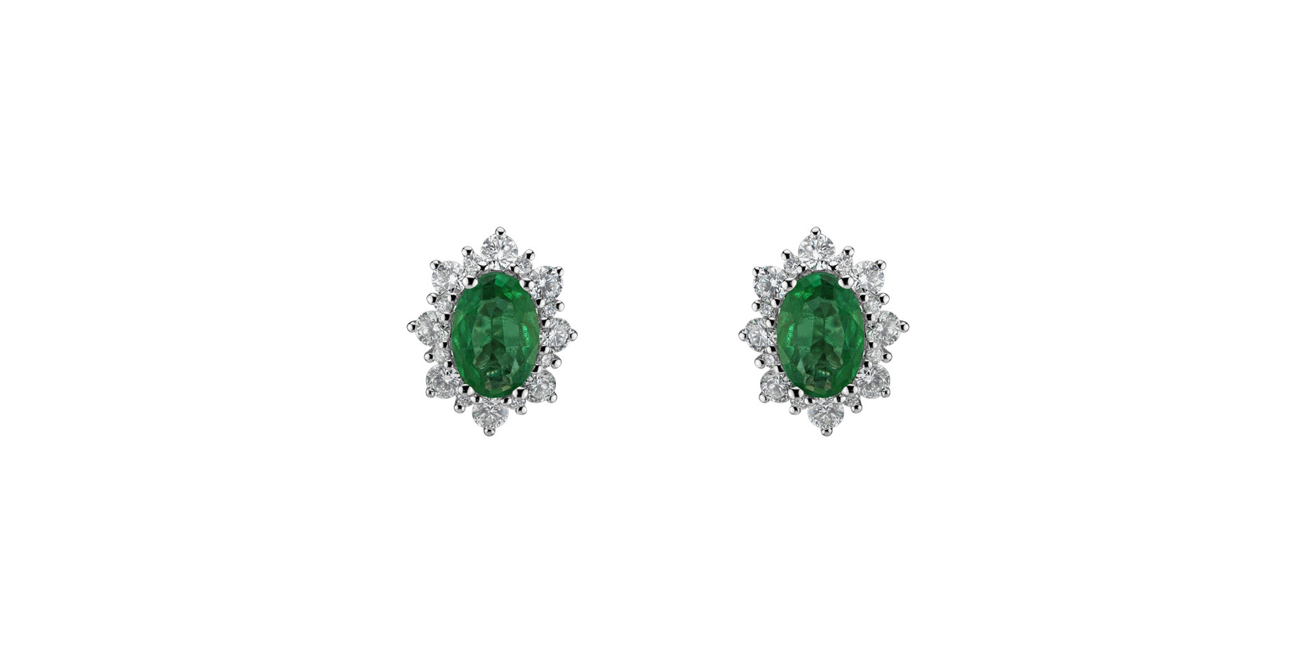 Diamond earrings with Emerald Mary Magdalene