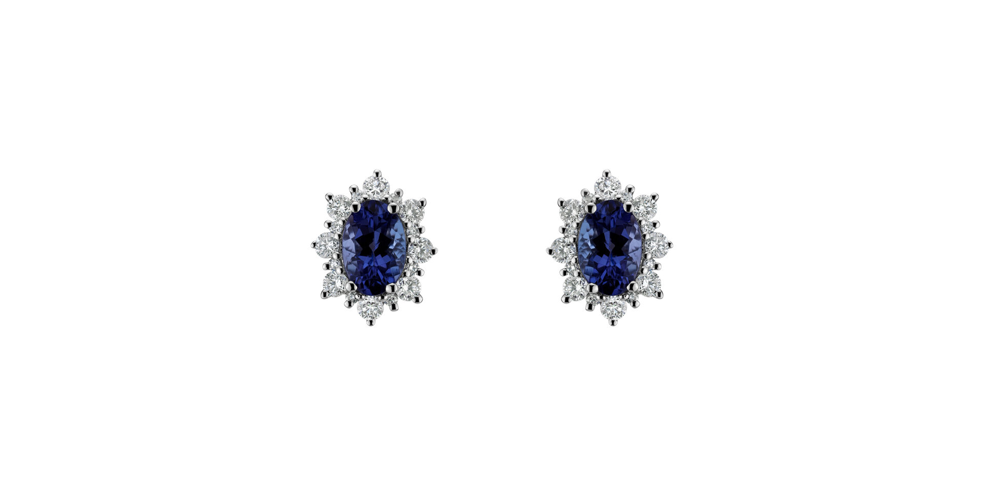Diamond earrings with Tanzanite Mary Magdalene