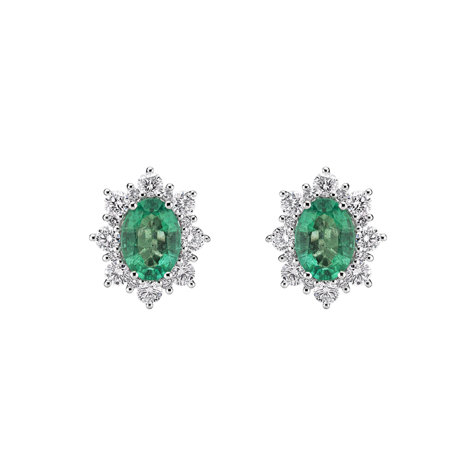 Diamond earrings with Emerald Mary Magdalene