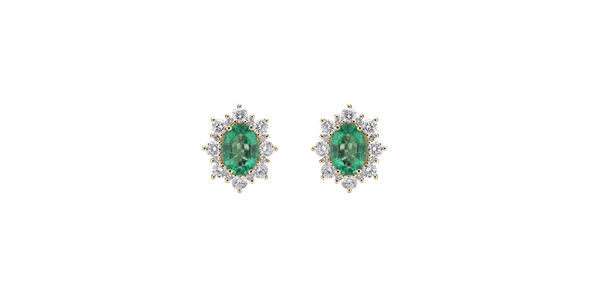 Diamond earrings with Emerald Mary Magdalene