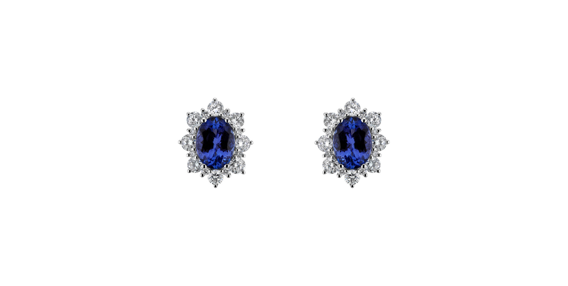Diamond earrings with Tanzanite Mary Magdalene