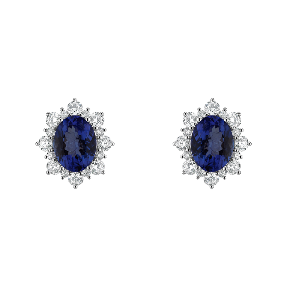 Diamond earrings with Tanzanite Mary Magdalene