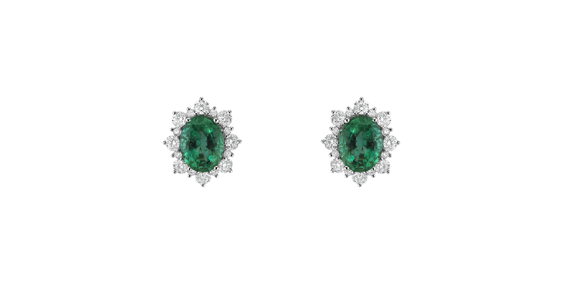 Diamond earrings with Emerald Princess